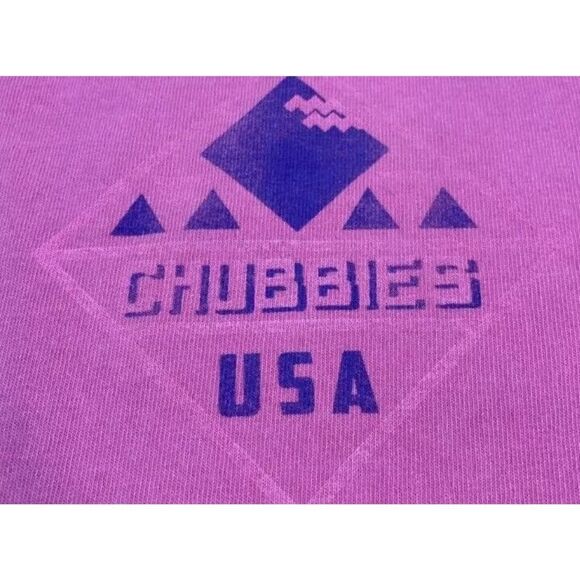 Chubbies Mock Turtleneck Long Sleeve T-Shirt Men's Size M Pink Made In USA Beach - Picture 4 of 5